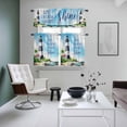 thumbnail image 4 of Lighthouse Kitchen Curtains Sets for Windows 24 Inch Length, Blue Coastal Nautical Ocean Beach Palm Tree Rod Pocket Window Treatments Tier Curtains and Valances Set for Bedroom/Bathroom, 4 of 8