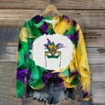 thumbnail image 2 of Chandails pour Femmes, Mardi Gras Chandail Imprimé Carnaval à Manches Longues Col Rond Sans Chapeau, 2 of 3