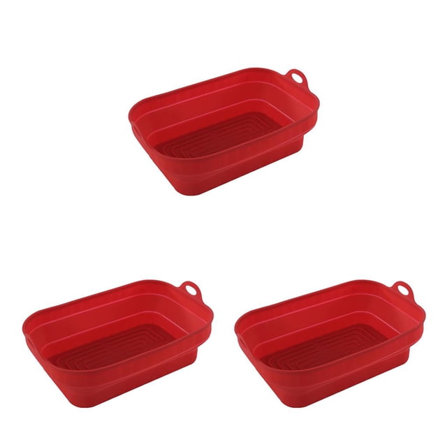 Billuyoard Cesta de freidora de aire de silicona Bandeja reutilizable Utensilios para hornear plegables Molde de freidora de alimentos Recipiente Type1 NO1