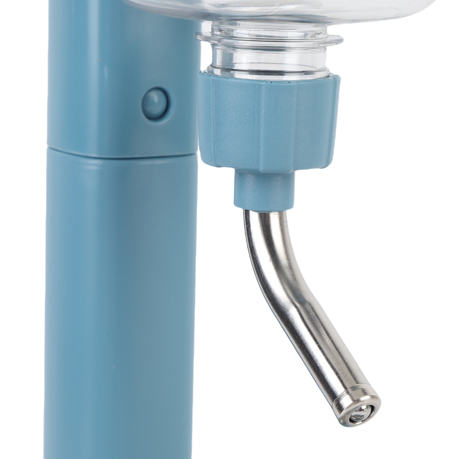 Riousery 500ml / 16.9 oz Pet Standing Water Dispenser with Stainless Steel Bowl, Height Adjustable Automatic Feeder for Cats and Dogs, Lake Blue