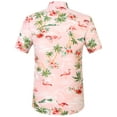 thumbnail image 3 of SSLR Hawaiian Shirt for Men Flamingo Short Sleeve Casual Button Down Shirts Summer Beach Shirt, 3 of 9
