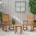 thumbnail image 3 of Verna Outdoor 2 Seater Acacia Wood Rocking Chairs and Side Table Set, Teak, 3 of 15