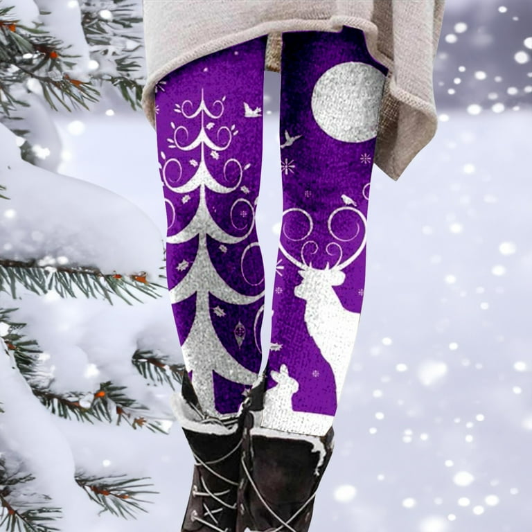 Purple fleece lined leggings on sale