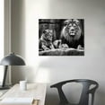 thumbnail image 3 of JRXY Lion and Lioness Canvas Wall Art Black and White Lion Poster Wild Animal Art Lion Wall Pictures African Lion Canvas Wall Art Modern Animal Pictures for Living Room Bedroom Office picture1, 3 of 4