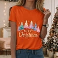 thumbnail image 2 of Duqingm Christmas Squad Shirt Christmas Shirts for Women Merry and Bright Christmas Shirt Xmas Tree Graphic Holiday T-Shirt Tops Orange,2XL, 2 of 6