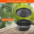 thumbnail image 4 of TLGREEN 4.2-Quart Pre-Seasoned Cast Iron Dutch Oven Pot, Without Feet,with Lid, Stand, Spiral Handle, Easy Cleaning, for Indoor/Outdoor Use, 4 of 12