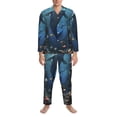 thumbnail image 3 of Hirioo Underwater Dolphin for Men's Pajama Sets 2 Piece Pjs Men's Long-Sleeved Pajama Set Button Down Sleepwear,S-XXL-Medium, 3 of 7