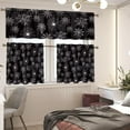 thumbnail image 2 of Halloween Spider Web Kitchen Curtains 3 Piece Black White Spider Web Room Window Curtains Valance and Tiers Halloween Home Decor Accessory M, 2 of 6