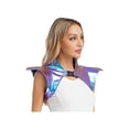 thumbnail image 2 of TiaoBug Women's Shiny Metallic Steampunk Gothic Shoulder Armor Collared Jacket Shrug for Festivals Club Party Blue L, 2 of 7