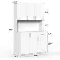 Kitchen Pantry 72" Kitchen Cupboard Freestanding Storage