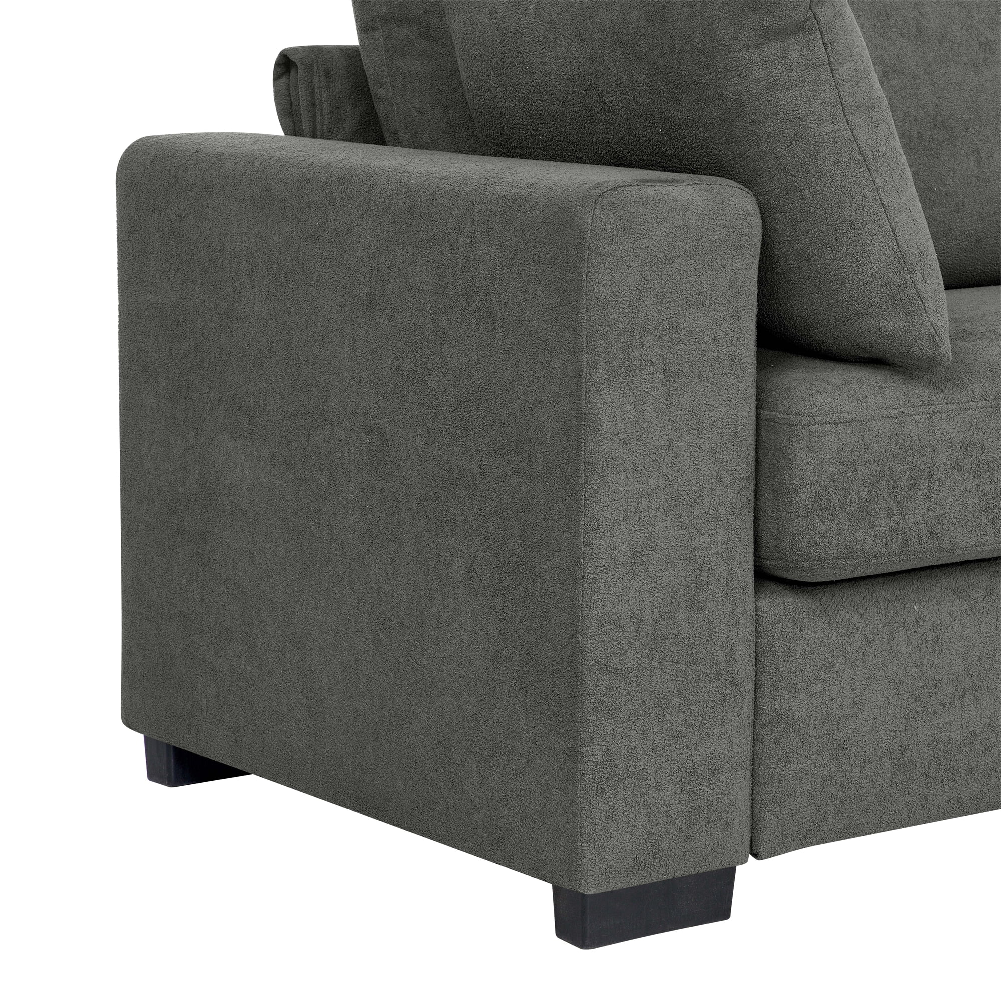 Aukfa 79" Modern Upholstered Sofa Couch 3 Seat Sofa for Living Room Bedroom, 2 Pillows, Chenille, Gray