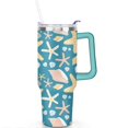 thumbnail image 2 of 40oz Cute Spiral Seashell Stainless Steel Flip Straw Tumbler Spill Proof Travel Cup Double Wall Vacuum Insulated Coffee Mug with Top Handle, 2 of 6