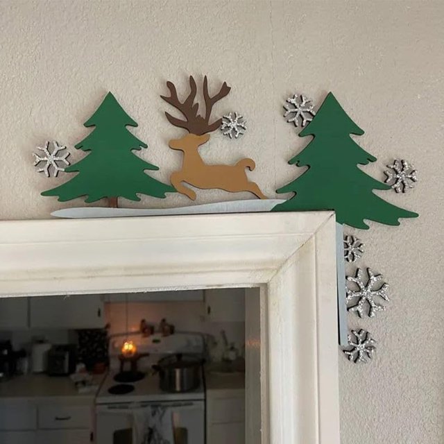 2024 Nueva decoración navideña para puertas, letreros de esquina para marcos de puertas superiores, decoración divertida para marcos de casas de vacaciones, ventanas, paredes, letreros navideños para