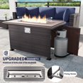 thumbnail image 3 of Kullavik 8-Piece Rattan Patio Furniture Set with 55,000 BTU Fire Pit Table, PE Wicker Rattan Sectional Sofa & Coffee Table, All-Weather Waterproof Furniture for Backyard,Navy Blue, 3 of 8