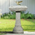 thumbnail image 2 of 22.8" Tall Outdoor Bird Bath for Garden -Concrete Modern Freestanding Square Birdbath for Garden, Patio, Lawn - Contemporary Birdbaths with Pedestal, 2 of 10
