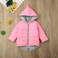 thumbnail image 2 of KelaJuan Baby Boys Girls Dinosaur Hooded Coat, Zipper Up Winter Thick Outwear, Solid Color Padded Jacket, 2 of 8