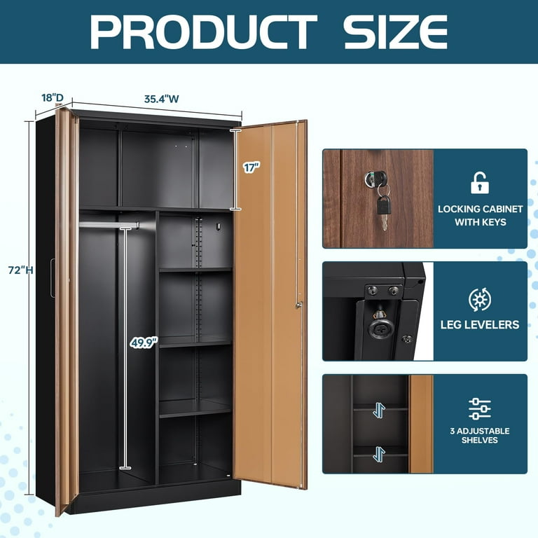 miiico★ Amazon.com: MIIIKO Metal Storage Locker Cabinet with 1 Door