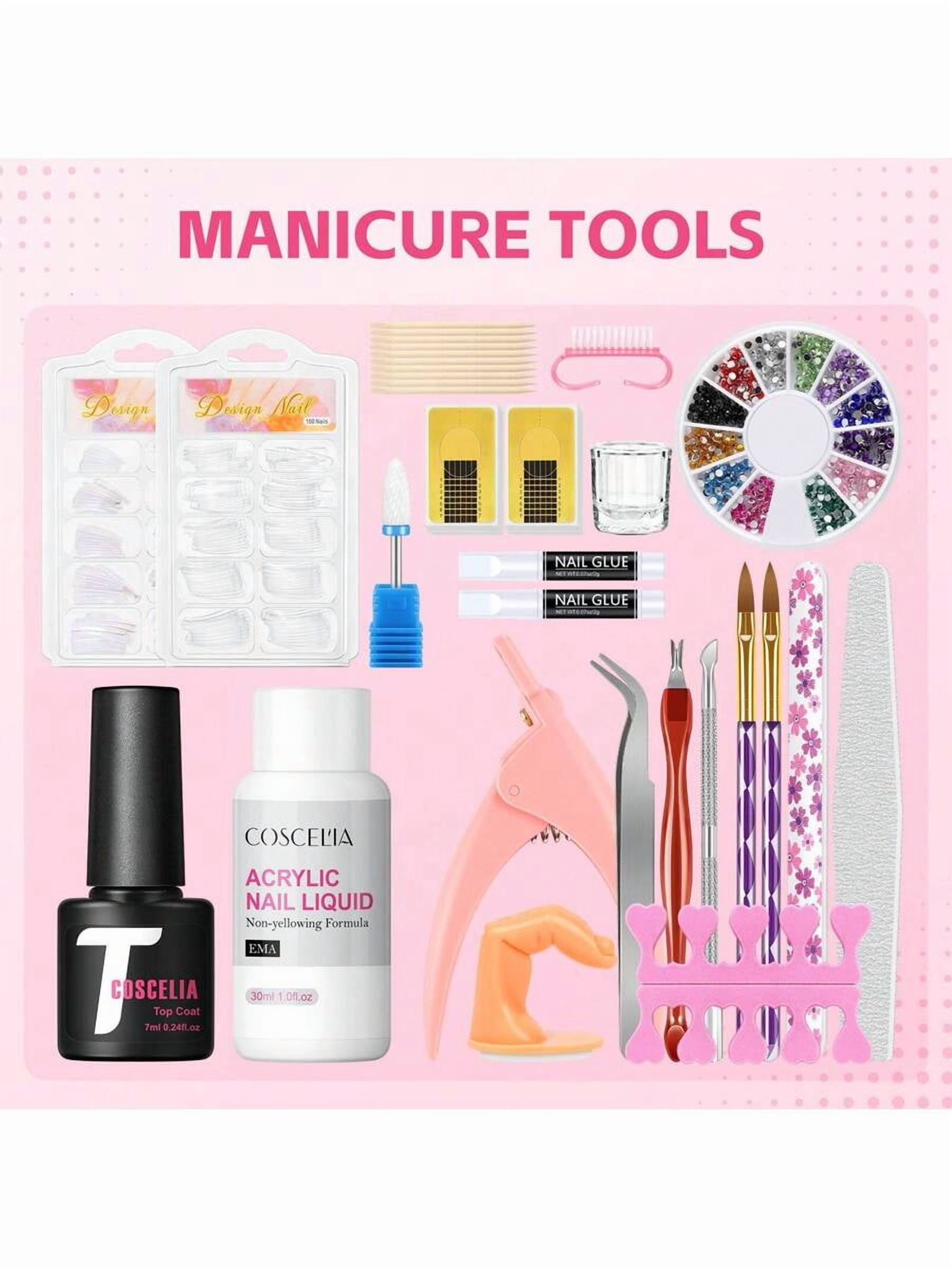 Acrylic Nail Kit for Beginners with Everything, Professional Nail Starter Kit with 20,000 RPM Nail Drill, UV Nail Lamp, 27PCS Acrylic Powder and Liquid Set