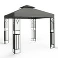 thumbnail image 3 of EAGLE PEAK 8 ft. x 8 ft. Outdoor Patio Gazebo with Double Roof,Gray, 3 of 8