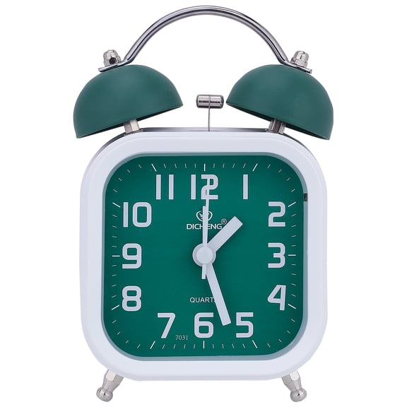 Unique Bargains Classic Alarm Clock with Nightlight Green 3.5"L x 2.2"W x 5.5"H