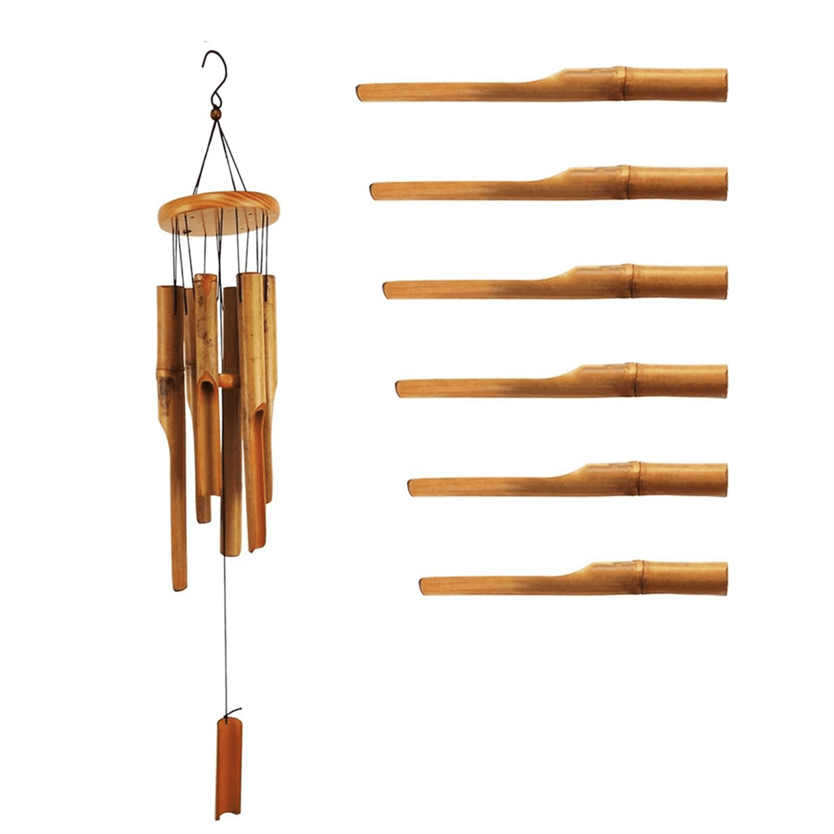 Bamboo Wind Chimes. 38 Inch Outdoor Indoor Hanging Decorative Wind Chimes. Has A Natural Soothing and Pleasant Sound