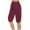 Red, variant on AherBiu Summer Shorts for Women Knee Length High Waisted Drawstring Casual Loose Half Pants with Pockets