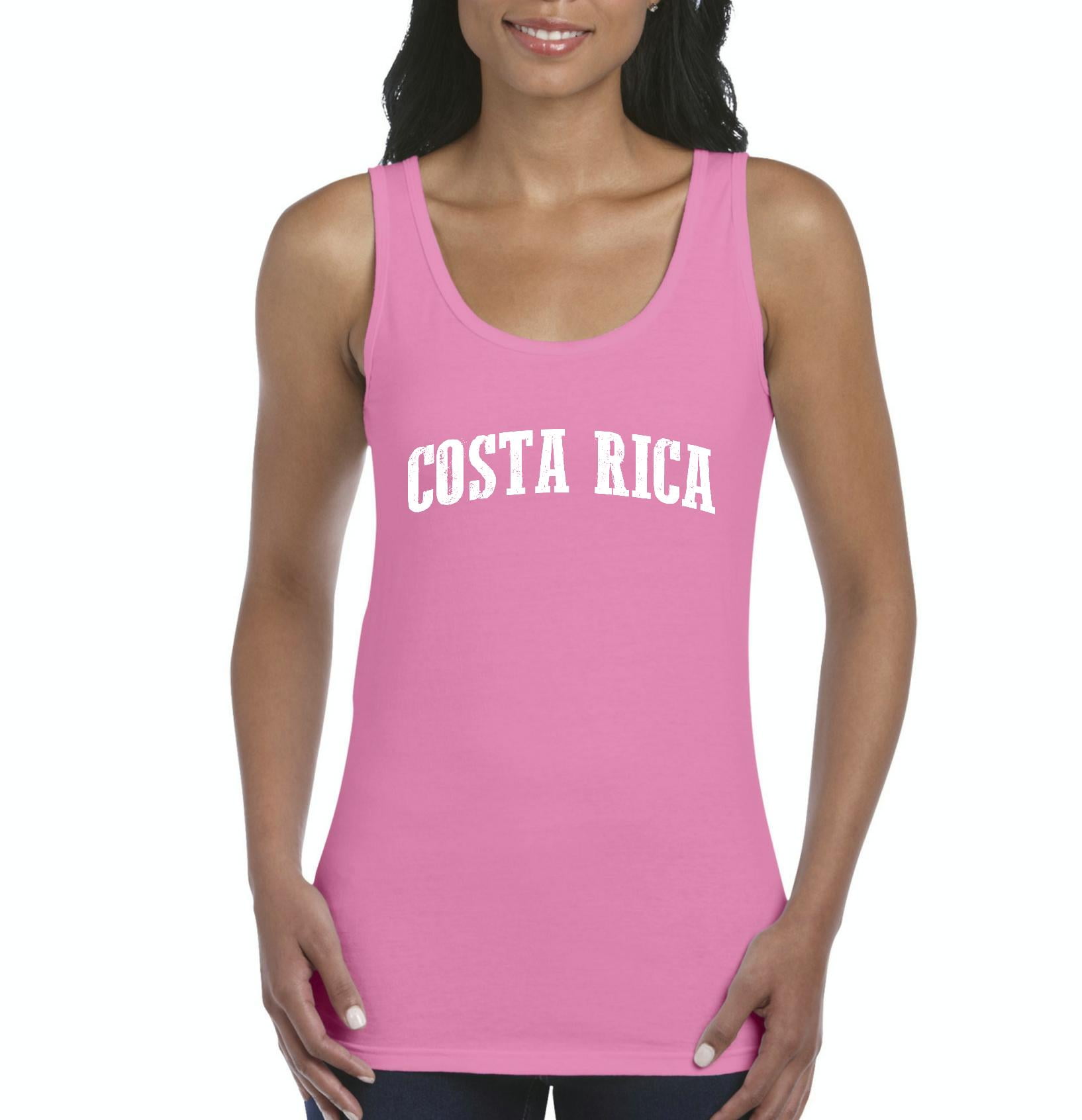 Mens Tank Top Fit Retro Style Costa Rica Silhouette Cotton T-Shirt 