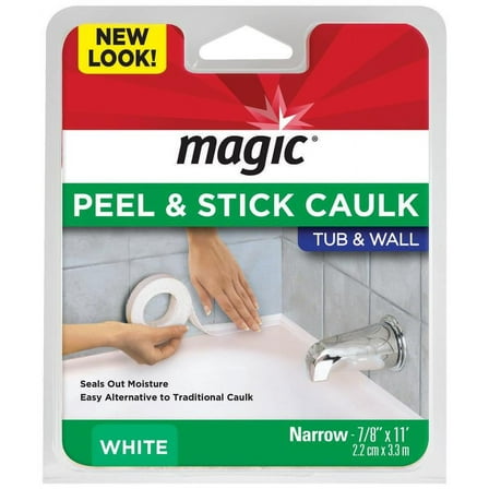 Weiman Magic Peel & Stick Caulk Strip Mldg Tub Wl 7/8in X 11ft