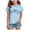 Tshirts-Light Blue, variant on kpoplk Girl's Summer Cute Shirt Letter Print Tropical Graphic Crewneck Tees Hawaiian Beach Shirt Top(Light Blue,1-2 Y)
