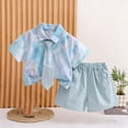thumbnail image 2 of Afuyipoi Boys 2PC Summer Outfit Sets (0-6 Years), Cute Toddler Daily Outfit 100%Cotton Breathable Casual Play Wear Summer Short Sleeve Shirt & Shorts Set Blue1 3T, 2 of 7