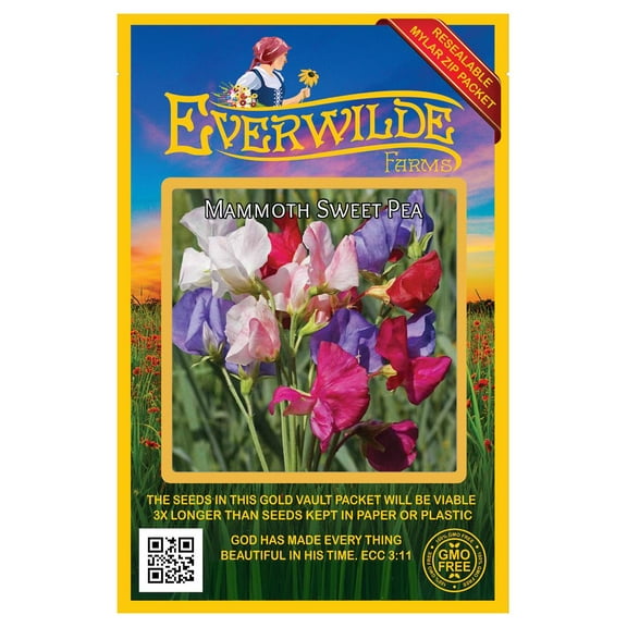 Everwilde Farms 50 Mammoth Sweet Pea Flower Seeds