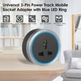 thumbnail image 3 of Universal 3-Pin Track Sockets Power Sockets Adapter Power Track Socket Outlet Versatile Electric Mobile Track Socket Slidable Wall Outlet with Blue LED Ring, 3 of 8