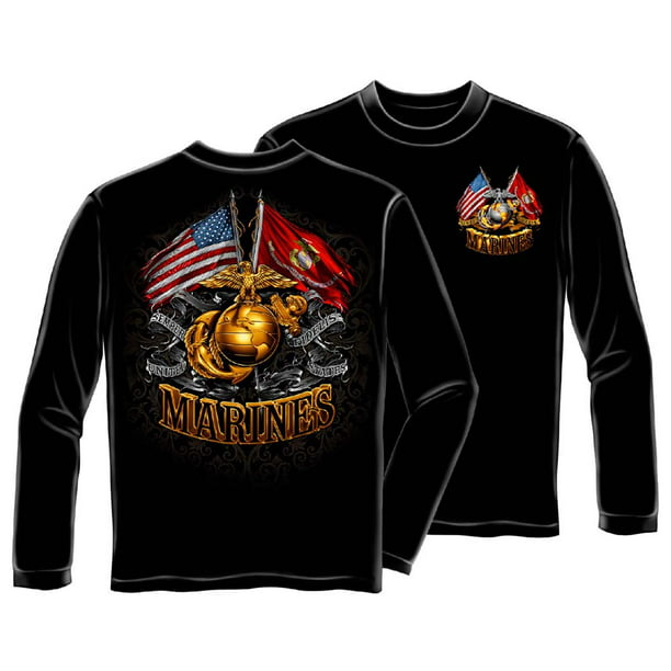 Erazor Bits - US Marines Double Flag Gold Globe Marine Corps Long ...