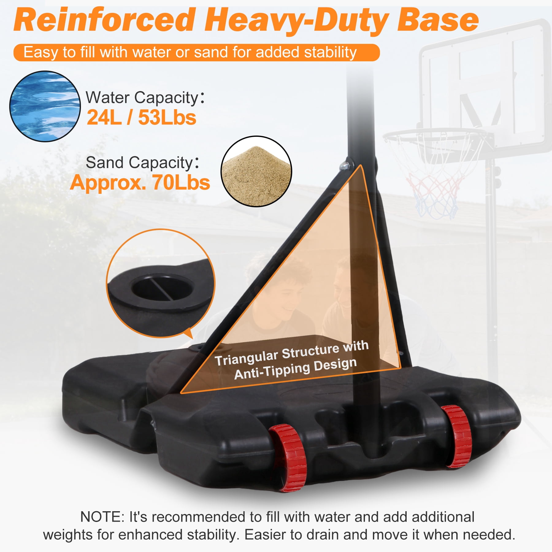 ZenSports 7.2-9.2ft Basketball Hoop System Height Adjustable PVC Backboard for Adult Kids