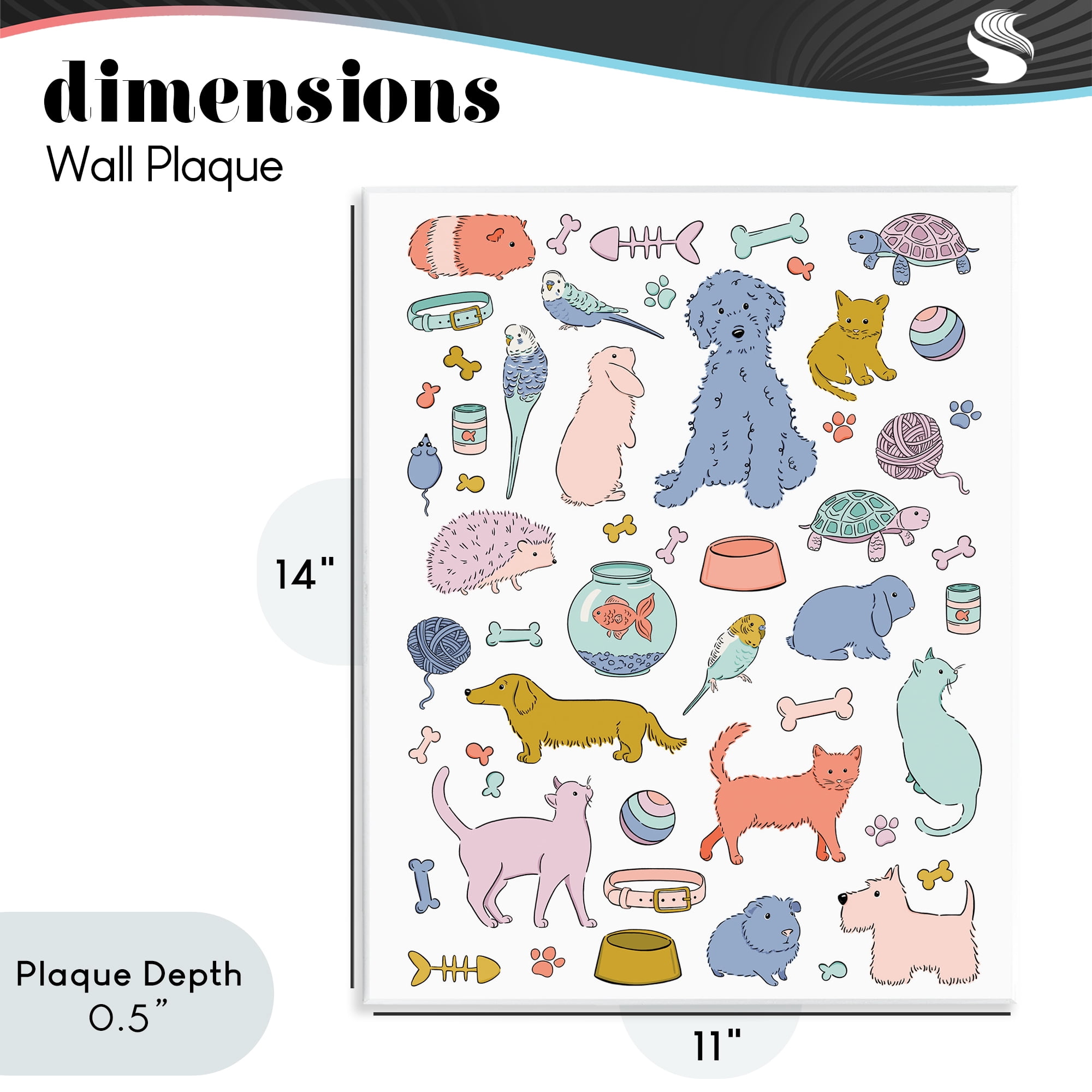 Stupell Industries Pet Shop Menagerie Wall Plaque Art, design by Bethany Sandoval
