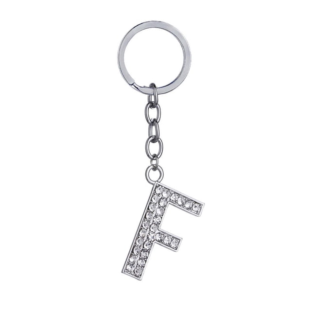 Up to 65% Off 26 Letters Key Ring Chain Unisex Keychain Fashion New Alphabet Keyring Gift Necklace Rings Earring Jewelry on Clearance