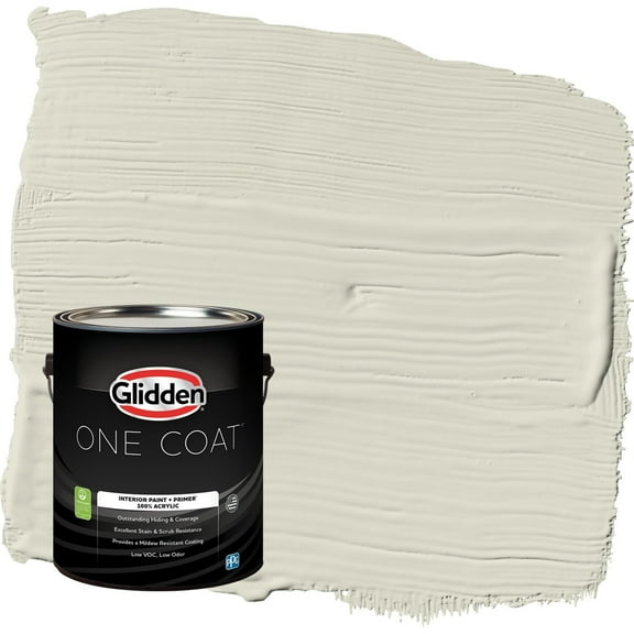 Glidden One Coat Veil Of Dusk / Gray Flat Interior Paint with Primer, 1 Gallon