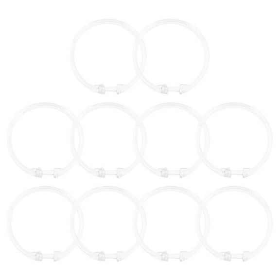 HONMEET Simple Design Plastic Shower Curtain Rings 10Pcs Round Clear