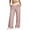 Pink, variant on Women's Cargo Pants Ladies Casual Mid Waist Cargo Jeans Stretch Wide Leg Denim Pants With Pockets Baggy Pants Women Pink XL