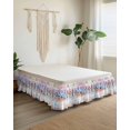 thumbnail image 2 of Colorful Southwestern Wrap Around Bed Skirts for California King Bed 16" Drop,Bed Skirt with Adjustable Elastic Belt Dust Ruffle Bed Valance for Bedroom Modern Geometric Abstract Art Bed Frame Cover, 2 of 7
