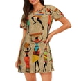 thumbnail image 1 of Disketp Dancing African Women para Camisón Corto de Manga Corta para Mujeres, Camisón Cómodo con Escote Redondo, Bonito y Confortable, 1 of 6