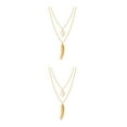 thumbnail image 2 of yingyy Chain Necklace Leaves Adjustable Multi-layer Chokers Leaf Exaggerated Hanging Layered Necklaces Daily Wear Accessories Gold 2Set, 2 of 6