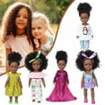 thumbnail image 3 of Clearance! Black Baby Dolls, 13.7in African American Black Doll for Girl 1-3, Realistic Baby Doll for Toddler Aged 1 2 3 4 5, Curly Hair, Fashion Outfit 10’’ Small Baby Doll Toy, 3 of 3