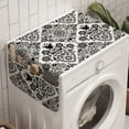 thumbnail image 1 of Floral Washing Machine Organizer, Scandinavian Inspired Pattern of Birds Flowers Swirls Polka Dots and Hearts, Anti-slip Fabric Top Cover for Washer and Dryer, Charcoal Grey White, by Ambesonne, 1 of 1