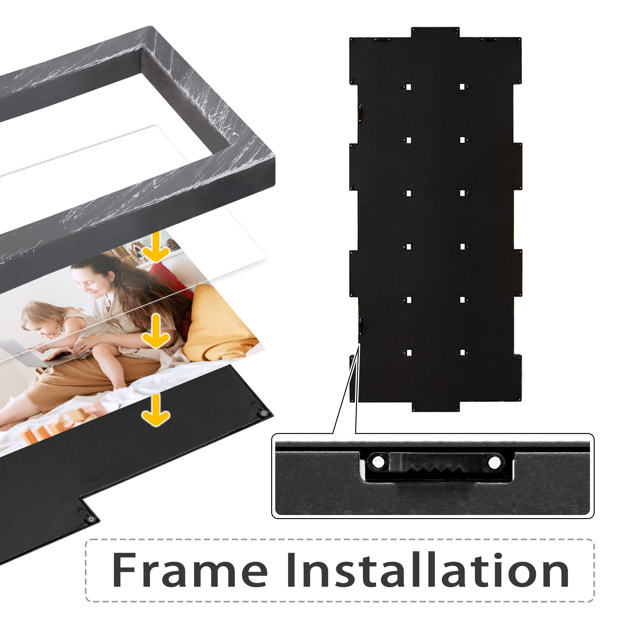 Classic 21 Openings Multiple Photo Frame Family Collage Picture Frames 6x4 Gray For Wall