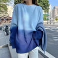 thumbnail image 2 of Chandail Ample Doux pour Femmes Automne et Hiver Col Rond Dégradé style Paresseux, 2 of 5
