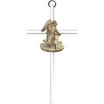 thumbnail image 3 of 6 inch Antique Gold Guardian Angel on a Polished Silver Finish Cross, 3 of 3