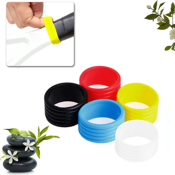 MyBeauty 5Pcs Sport Racket Handle Rubber Ring Stretchy Tennis Racquet