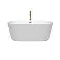 thumbnail image 2 of Carissa 60 Inch Freestanding Bathtub in White with Polished Chrome Trim and Floor Mounted Faucet in Brushed Gold, 2 of 5