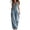 Light Blue, variant on Kctiaxy Wide Leg Jeans for Women V Neck Button Tank Jumpsuit Solid Fashion Summer Casual Denim Pants